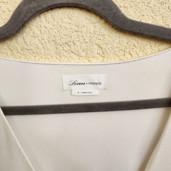 Lovers & Friends Jet Dress in White NWOT Size M Mini Long Sleeve Ruched Revolve - Picture 5 of 12